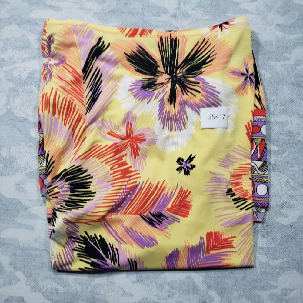 Bisou Bisou Skirt Womens Medium Yellow Floral Geo Print Maxi Pull On Lightweight - Picture 9 of 9